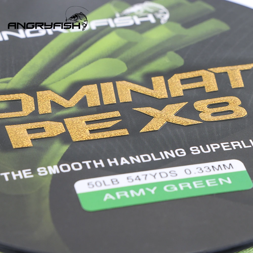 Рыболовная плетеная леска Angryfish Diominate PE X8 8 нитей 500 м 18 20 30 40 50 80 фунтов|Рыболовные