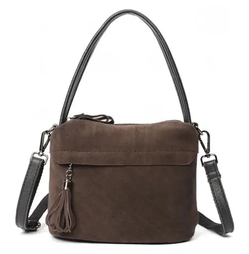 Arliwwi, мягкая натуральная кожа, маленькая Замшевая сумка, женская, натуральная кожа, нежная, мульти молния, карманы, женская сумка-мессенджер, ручная сумка, новинка - Цвет: Coffee