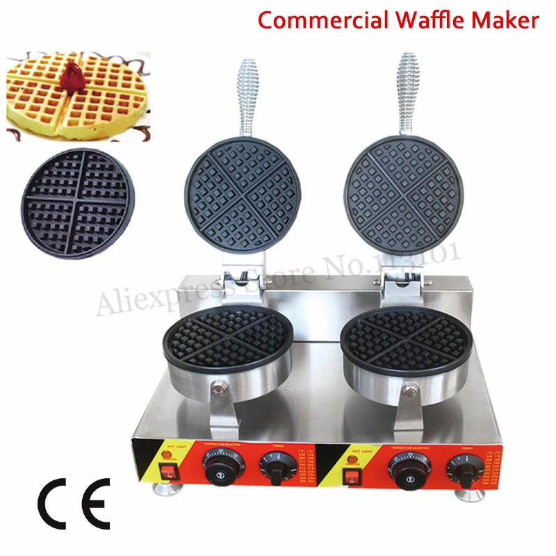 Electric Commercial Waffle Maker Stainless Steel Waffle Machine Double