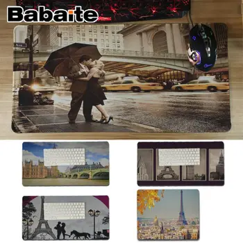 

Babaite London Paris New york Lover Autumn Maple Rubber Mouse Durable Desktop Mousepad Keyboards Mat Gaming mousepad Desk Mat