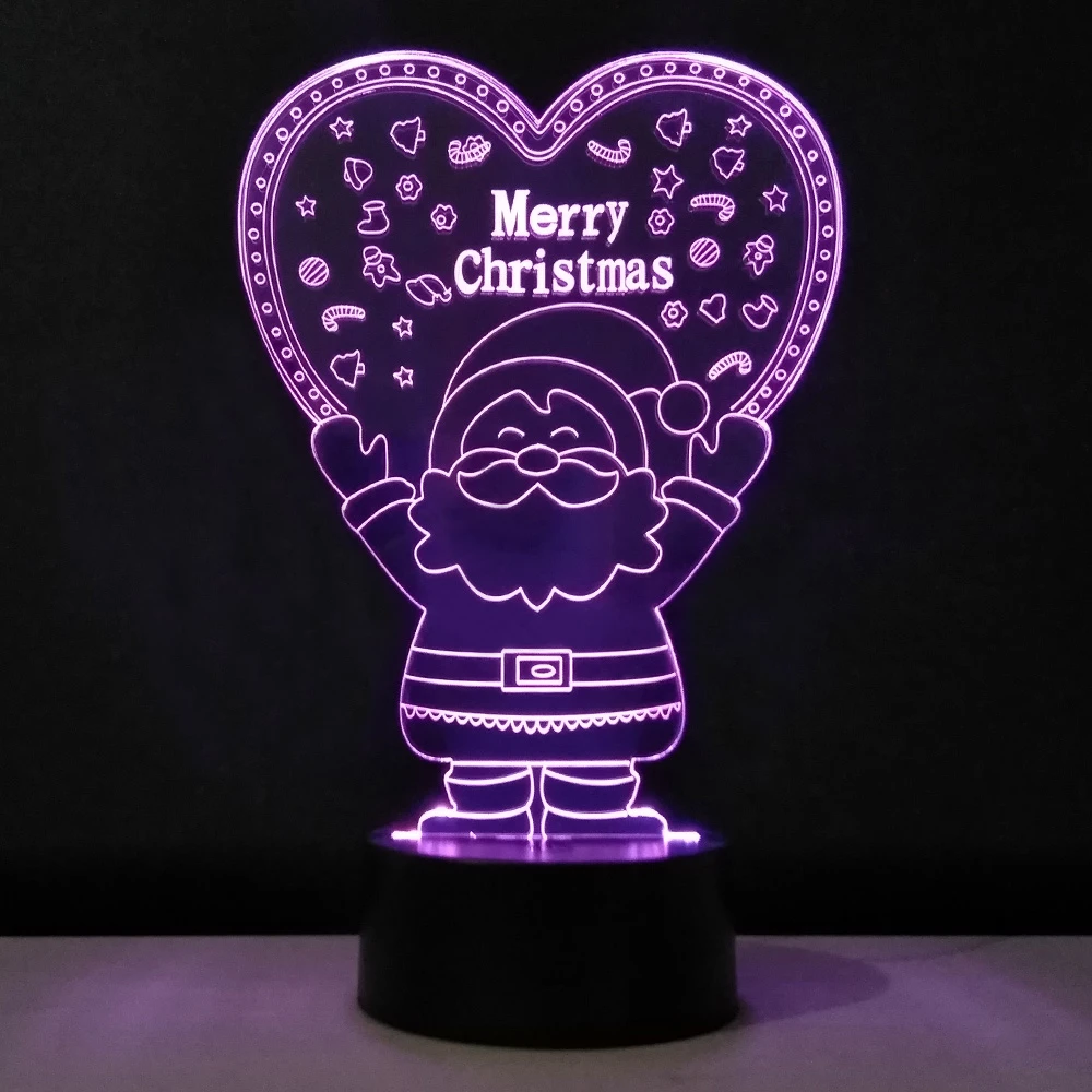 figuras de navidad lampara 3d santa claus led luz de noche lamparas de toque decorativas de interior ano nuevo ninos regalos de ninos artesanias