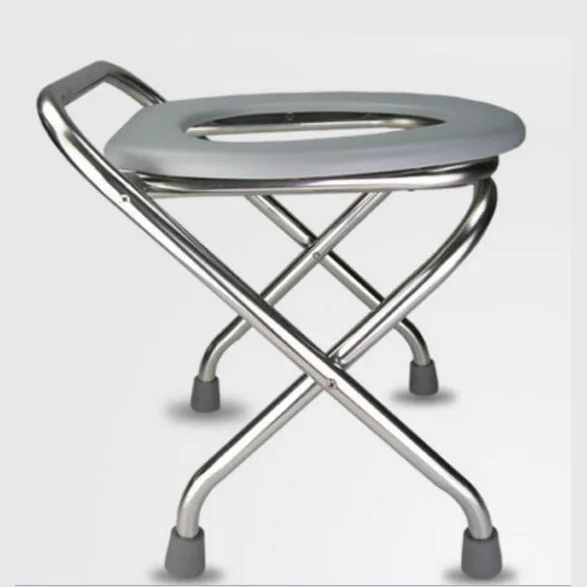 

height stainless steel folding skidproof pregnant woman Mobile potty chair The aged Commode chair Sit stool