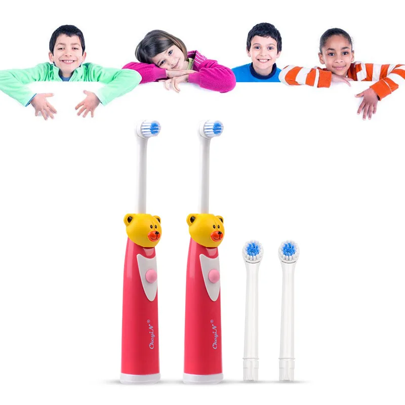 

Baby Electric Toothbrush Rotating Type Brush Heads Battery Operated Teethbrush Children Deep Clean Teeth Whitening Tooth Brush