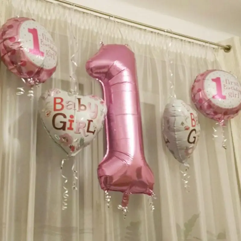 5 шт./компл. милый животных формы Baby Shower Алюминий Фольга шар ребенок полнолуния