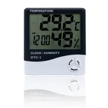 WHDZ HTC-1 Indoor Temperature Humidity Meter Room LCD Electronic Digital Thermometer Hygrometer Weather Station Alarm Clock