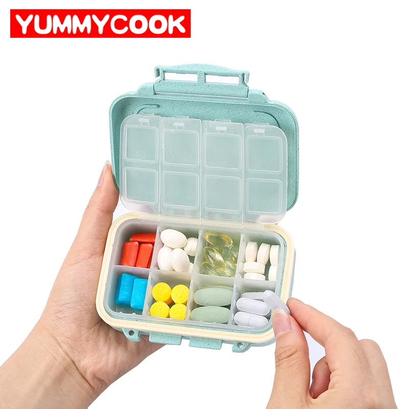 

Travel Multi-Grid Small Pill Box Medicine Dispenser Storage Organizer First Aid Case Home Office Accessories Supplies Stuff