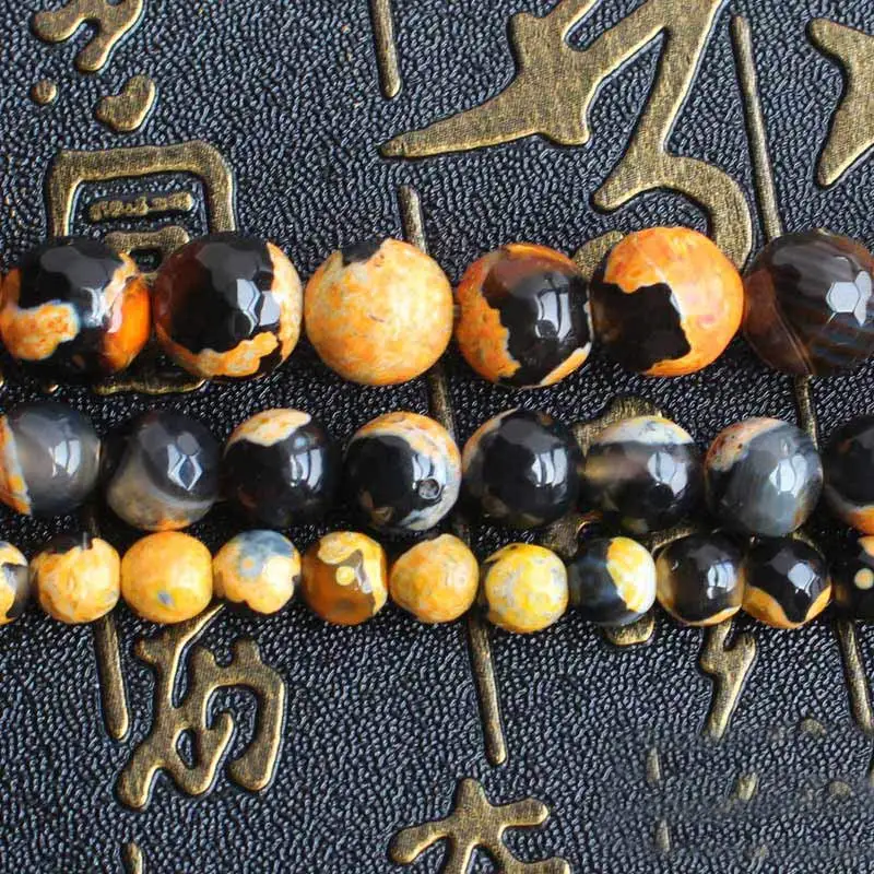 Оптом граненые 6 12 мм желтые огненные Агаты круглые Beads15 &quot/38 см для изготовления