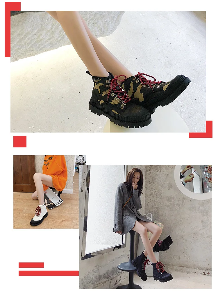Зимние мотоциклетные ботильоны; парусиновые женские ботинки; модная рабочая обувь; Черная Женская обувь с круглым носком; женские ботинки