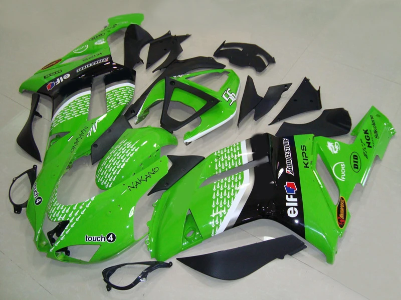 Комплект обтекателей под заказ для KAWASAKI Ninja ZX6R 636 07 08 ZX 6R 2007 2008 ABS верхний зеленый