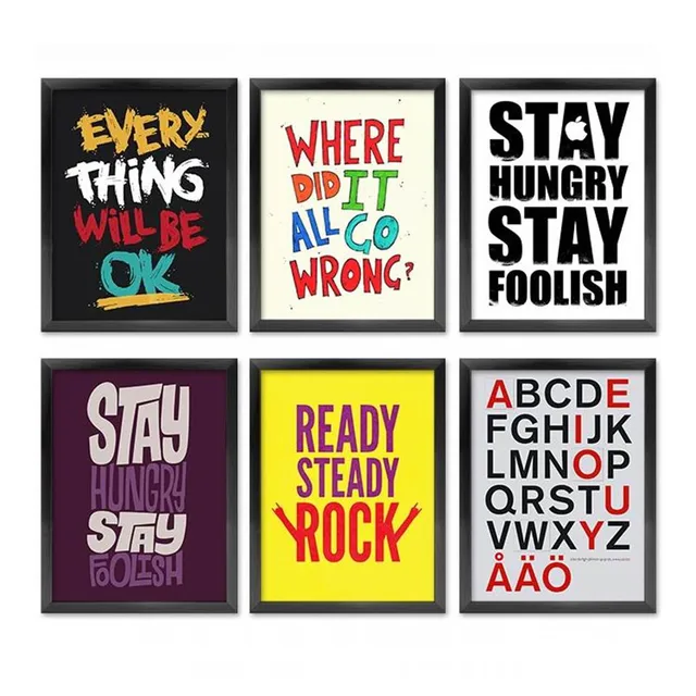 English inspirational words canvas painting poster,office decorative painting in Painting