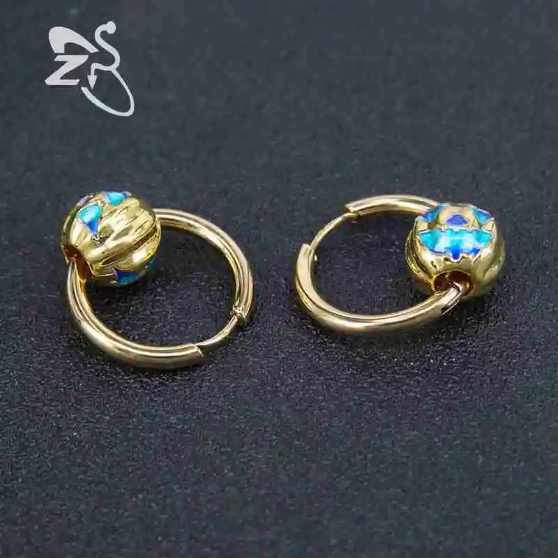 ZS маленькие серьги-кольца для женщин золотого цвета круглые серьги цветок из нержавеющей стали обруч бабочка Brincos creole boucle d'oreille