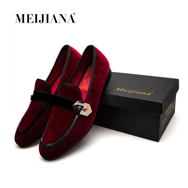 Moda Loafers Flats Metal Qualidade Estilo Couro Vermelho De Outono Sapatos Meijiana Genuína Homens Alta Fivela aIqPdSwaBx