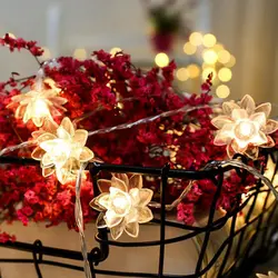 Светодио дный светодиодная гирлянда в виде лотоса, праздничная вспышка, сад, светодио дный водостойкая светодиодная Рождественская