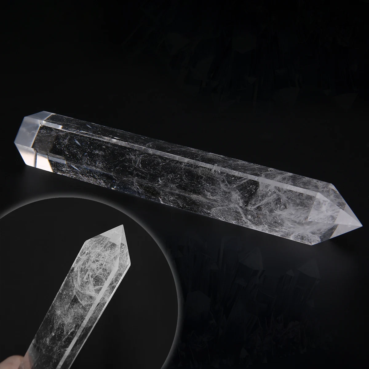 160mm New Natural Transparent Clear Quartz Crystal Point Healing Wand Gift Home Decor Crafts