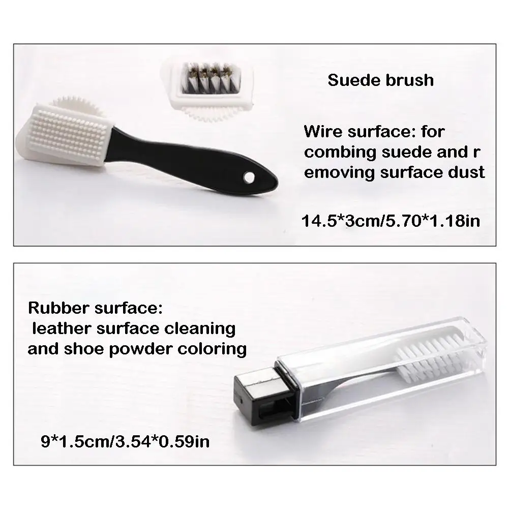  AUGKUN 10 Pieces Shoe Care Kit Travel Shoes Shine Brush Horse Hair Brush Polish Kit With PU Leather