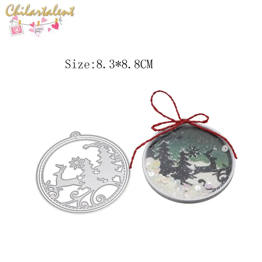 

Tree Deer Metal Cutting Dies Circle Frame Stencils for DIY Scrapbooking Photo Album Card Paper Embossing Craft Stamps New 2019