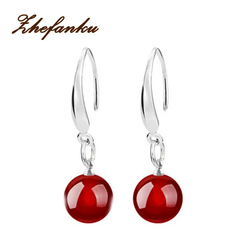 

Trendy Charming Jewelry Natural Ear Drop Crystal Black Red Simulated Pearl Dangle Earring EAR-0721