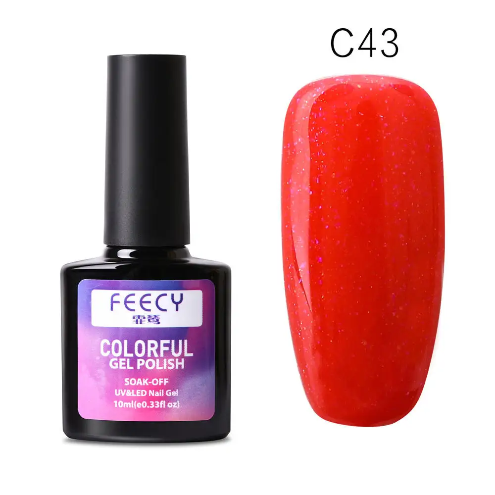 Gel Nail Polish Soak Off UV LED Gel Varnish Wipe Top Coat Color Nail Gel Polish DIY Nail Art Lacquer Manicure Nail Art Tool - Цвет: Feecy C43