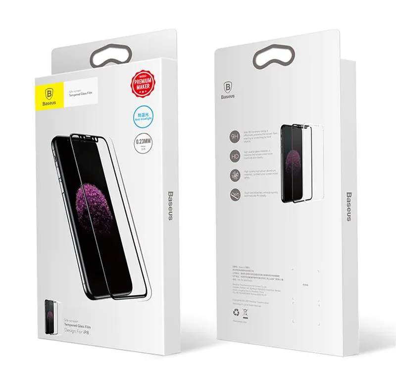 Ультратонкая стеклянная защитная пленка Baseus для iphone X с защитой от синего света 3D, Защитная пленка для экрана iphone X