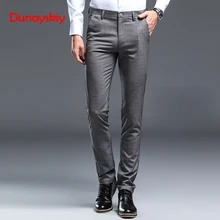 Летние тонкие мужские весенние клетчатые Модные мужские облегающие брюки с пуговицами плиссированные офисные мужские брюки новые серые повседневные брюки
