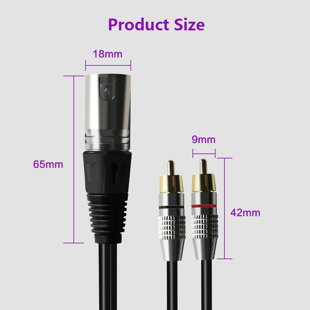 Звуковой кабель Cannon to RCA аудиокабель Папа папа для миксерного усилителя 1 м 5 2 3 8
