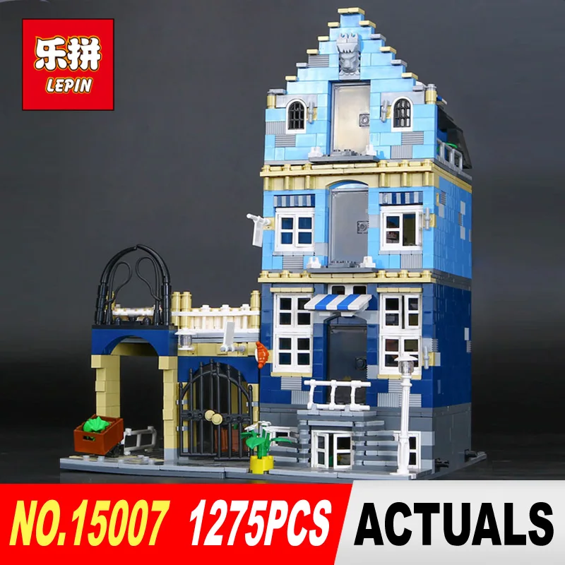 

1275Pcs Lepin 15007 Factory City Street European Market Model Building Block Set Bricks Kits Compatible 10190 Educational toy
