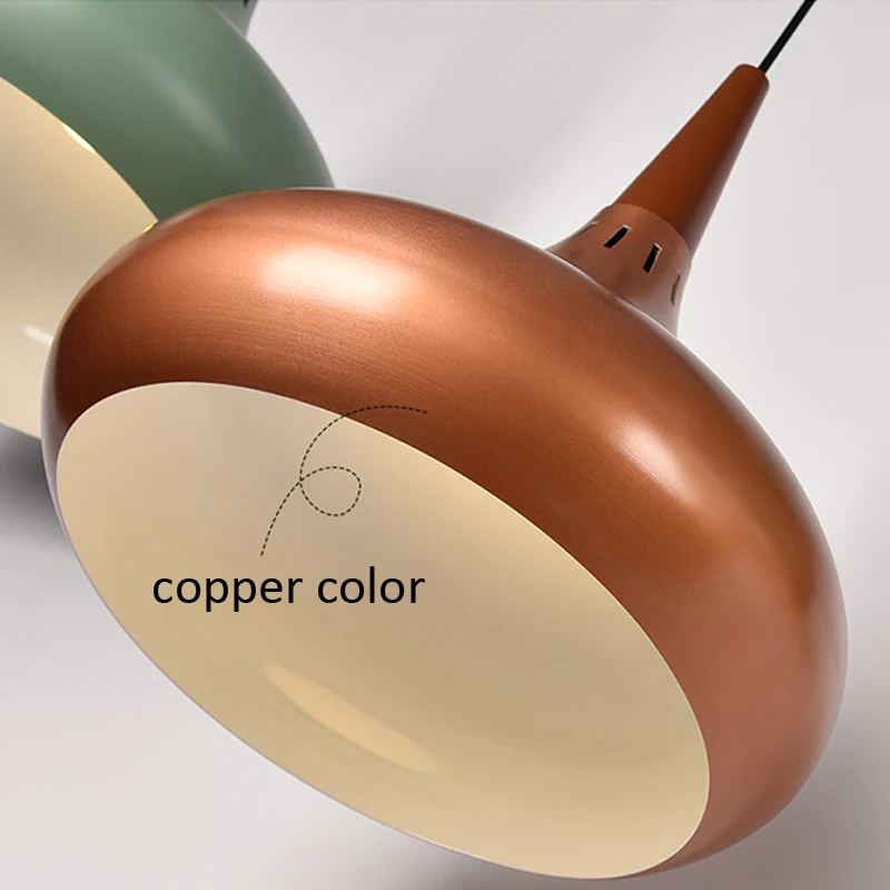 Copper Nordic Pendant Lights Aluminum Wood Hanging Drop Lamp Restaurant Kitchen Light Suspension Luminaire Home Christmas Light (9)