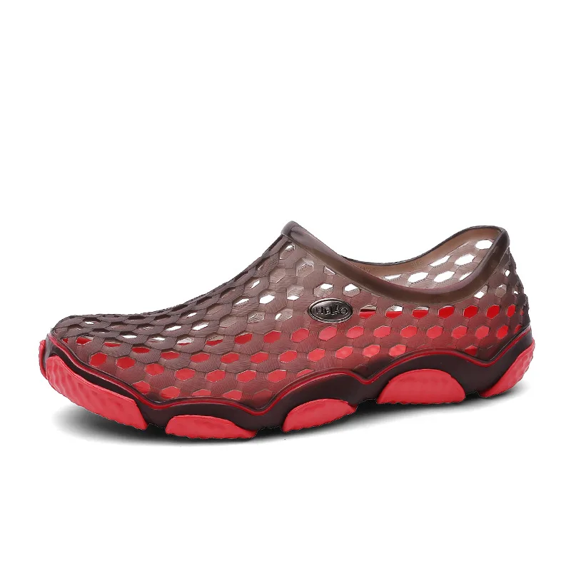 Спортивная обувь унисекс; пляжная водонепроницаемая обувь; дышащая обувь для дайвинга; легкие быстросохнущие летние кроссовки для пляжа; размеры 39-45 - Цвет: Black red