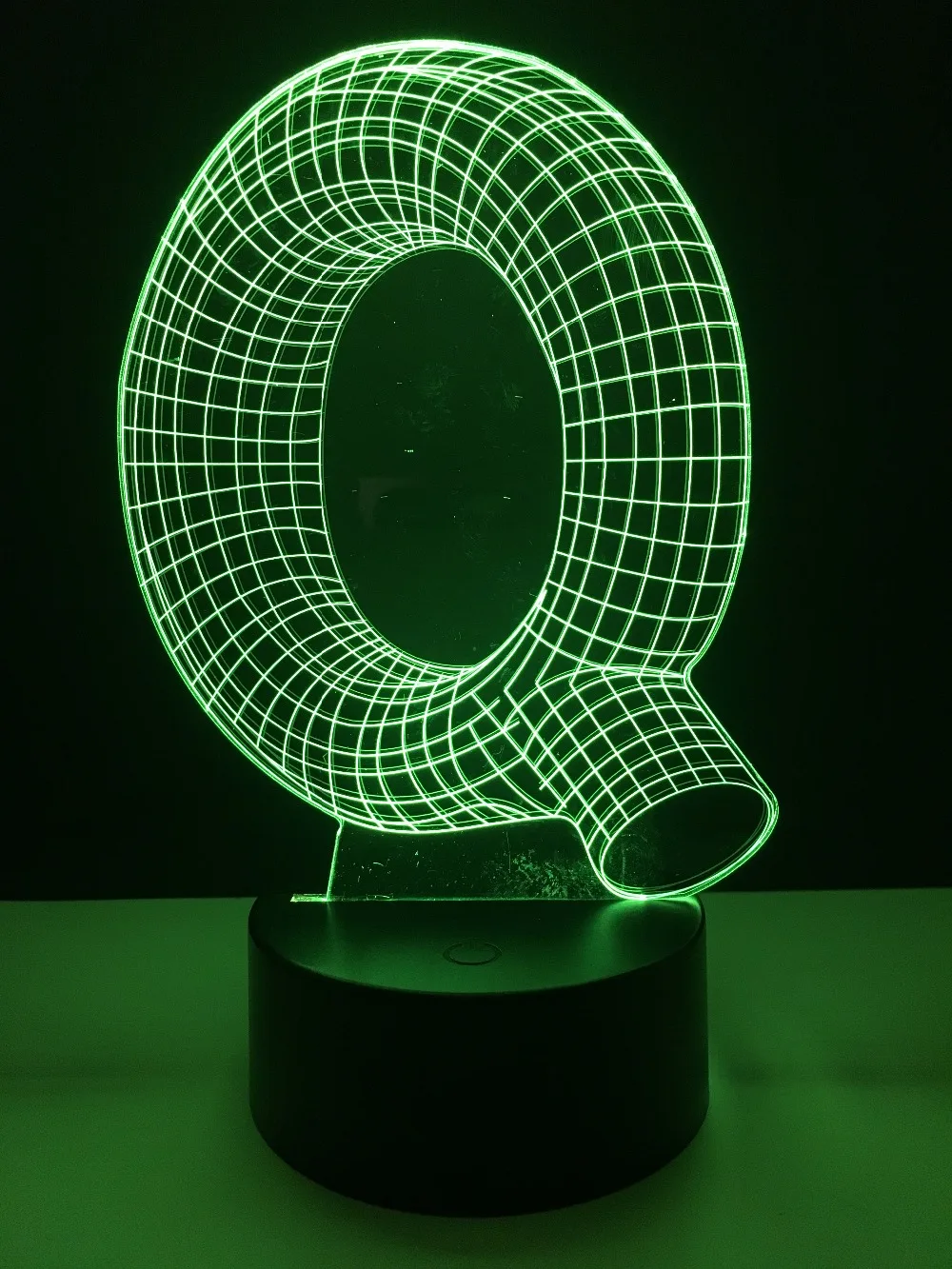 Красивая 3D лампа Алфавит буквы Q СВЕТОДИОДНЫЙ Ночник светильник USB сенсорный