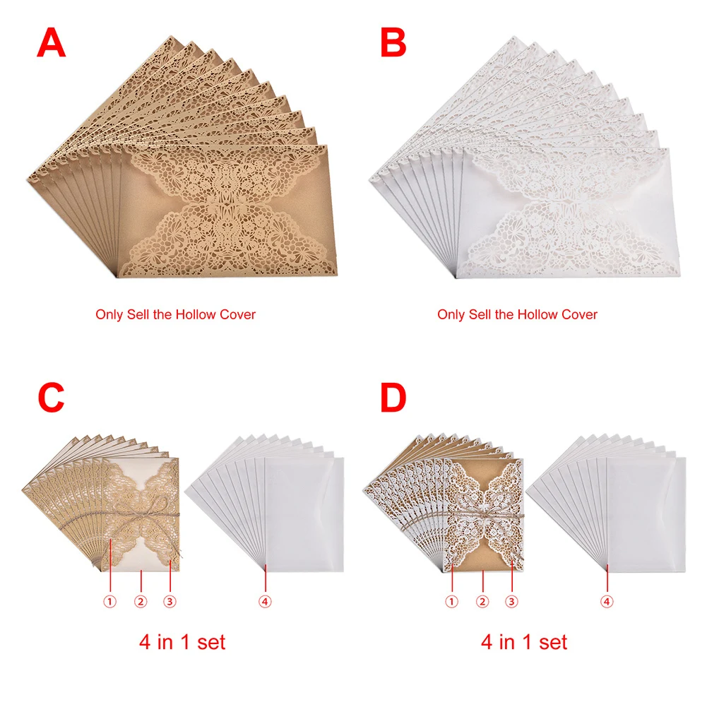10 шт./лот, цветок, полый лазерный разрез, свадебные приглашения, элегантные, для помолвки, свадебные пригласительные карточки с веревкой, бесплатный конверт, уплотнения