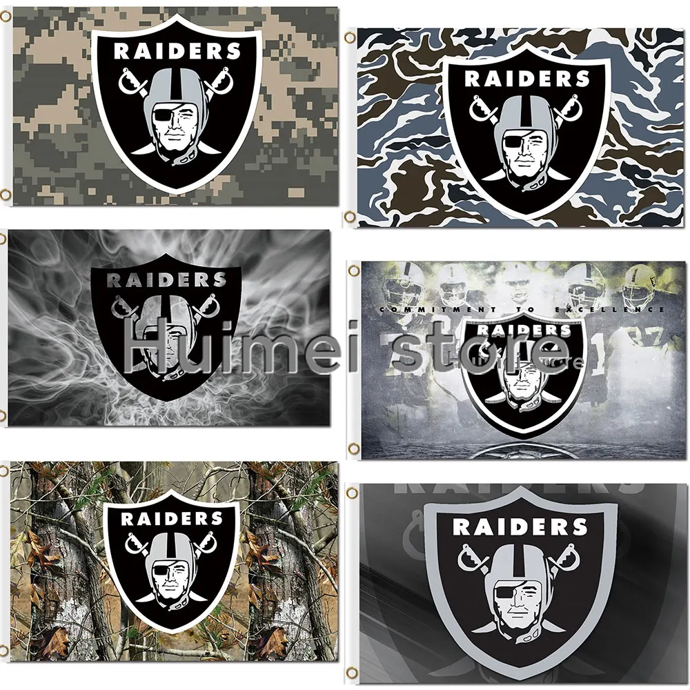 Buy Oakland Raiders flag 100D polyester digital print Camouflage flag custom