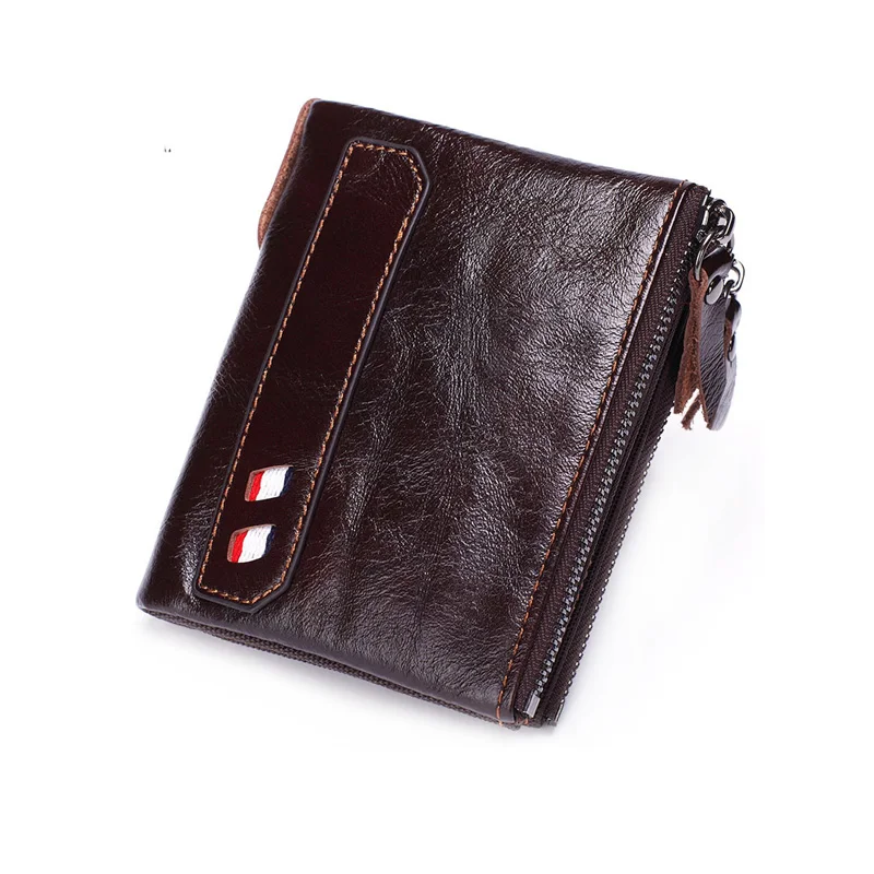 

HOT Genuine Leather Wallet Male Short Small Wallet for Men Vintage Purse Men Brand High Quality Portomonee