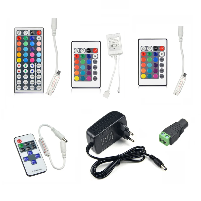 

LED Strip light Accessoires 24key /44 key RGB Remote Controller / DC12V 3A / 5A Power supply Adapter For 2835 3528 5050 SMD