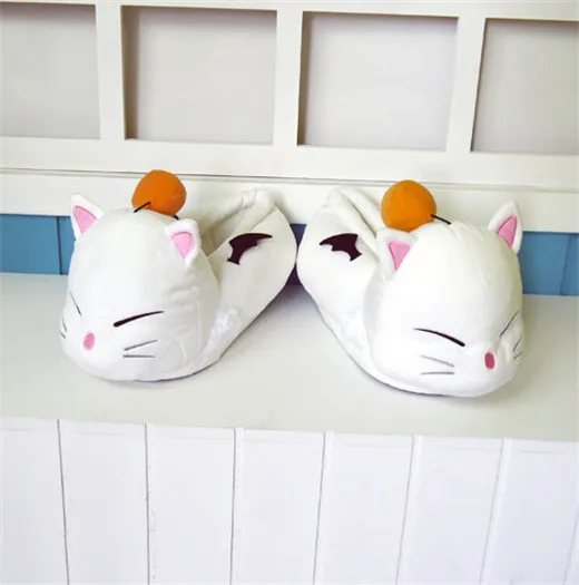 

Обувь для косплея последней фантазии 14 MOOGLE Симпатичные пушистые Тапочки