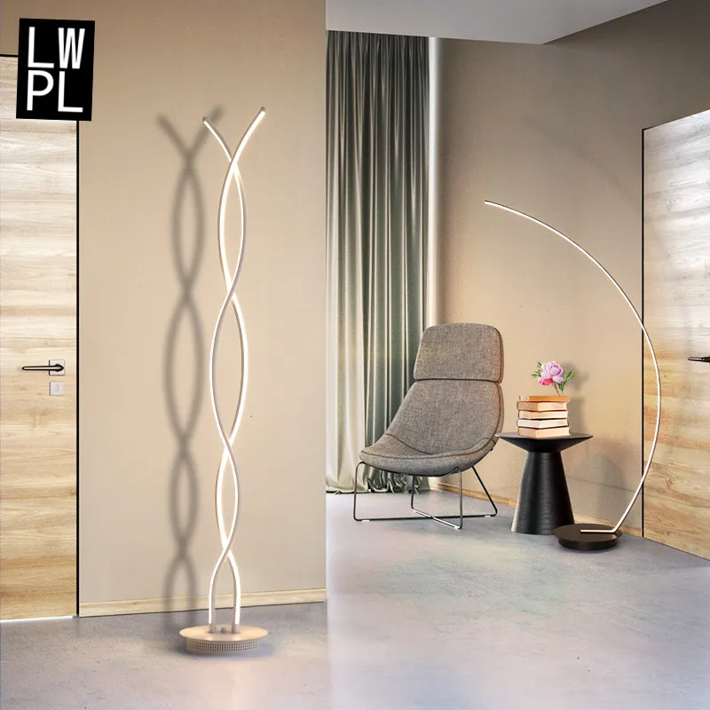 

Modern Minimalist Living Room LED Floor Lamp Nordic Style Creative Bedside Bedroom Standing Lamp Pendant Ceiling Lamps Spiral