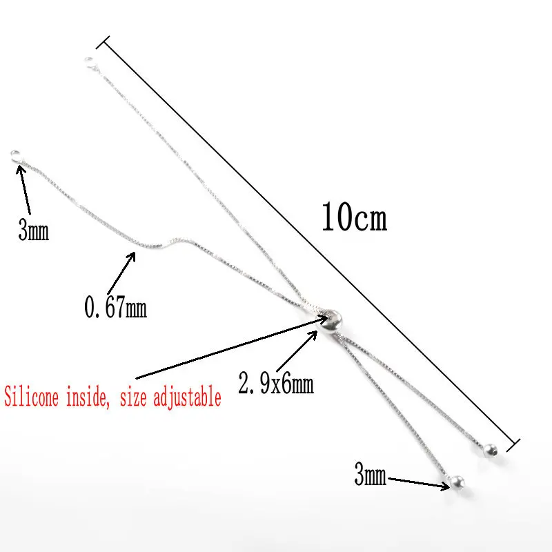 10 см модная цепочка из стерлингового серебра 925 пробы для ювелирных изделий, подвески, регулируемый размер, цепочка для женщин, браслет, сделай сам, изготовление ювелирных изделий
