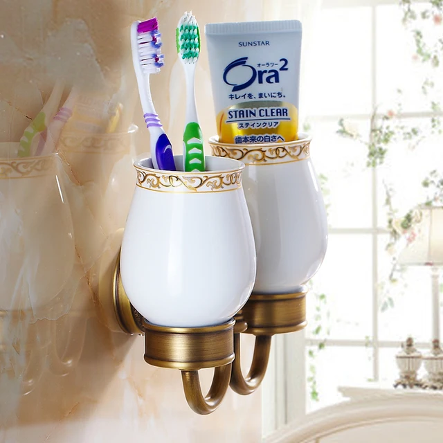 european vintage bathroom accessories antique tumbler holder brass double toothbrush holder - Bathroom Accessories Vintage european vintage bathroom accessories antique tumbler holder brass double toothbrush holder - Bathroom Accessories Vintage