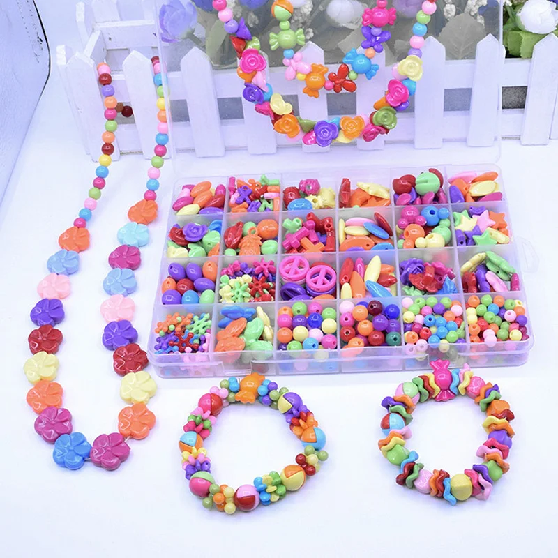 手作りのビーズのおもちゃ,アクセサリーセット,創造的なジュエリー作り,教育玩具,子供向けギフト,24グリッド|perler beads  toy|hama bead setperler beads - AliExpress