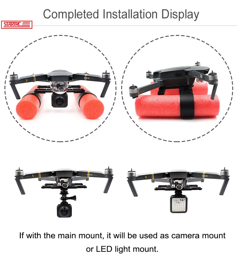 Шасси с плавающим на воде для DJI Mavic Pro combo Платиновый Дрон частей