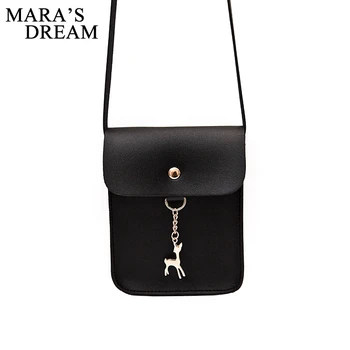

Mara's Dream 2019 Hot Deer Pendant Women Bag Lady Sweet Solid Bucket Drawstring PU Leather Shoulder Bag 5 Colors For Women