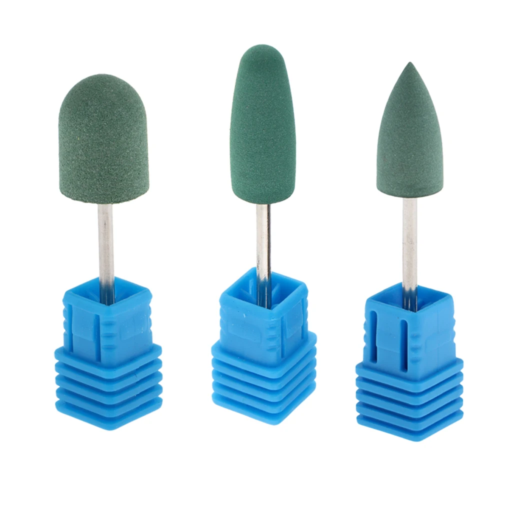 Silicone Nail Drill Bit, Cuticle Cleaner Electric Files Manicure Polisher Grinder Head for Natural and Acrylic Nails