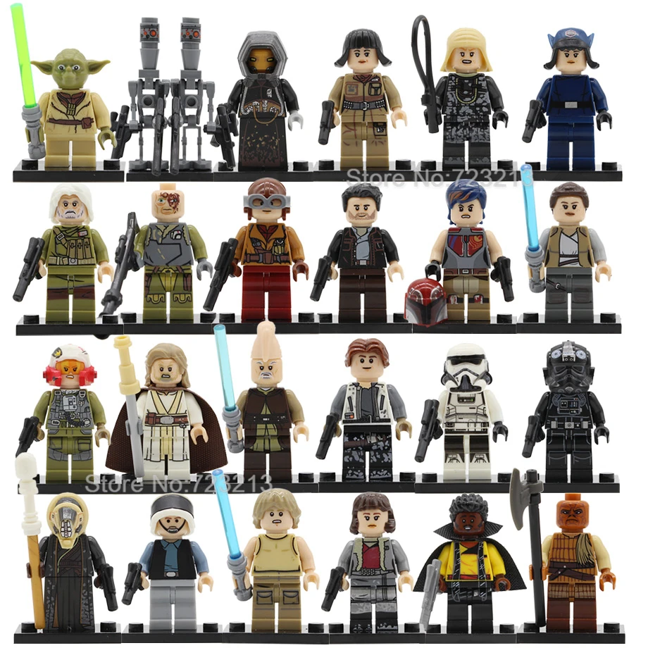 

Single Sale Obi Wan Qi'Ra Figure Quay Tolsite Lando Poe Dameron IG-88 Rose Lobot Model Set Building Blocks Brick Toys