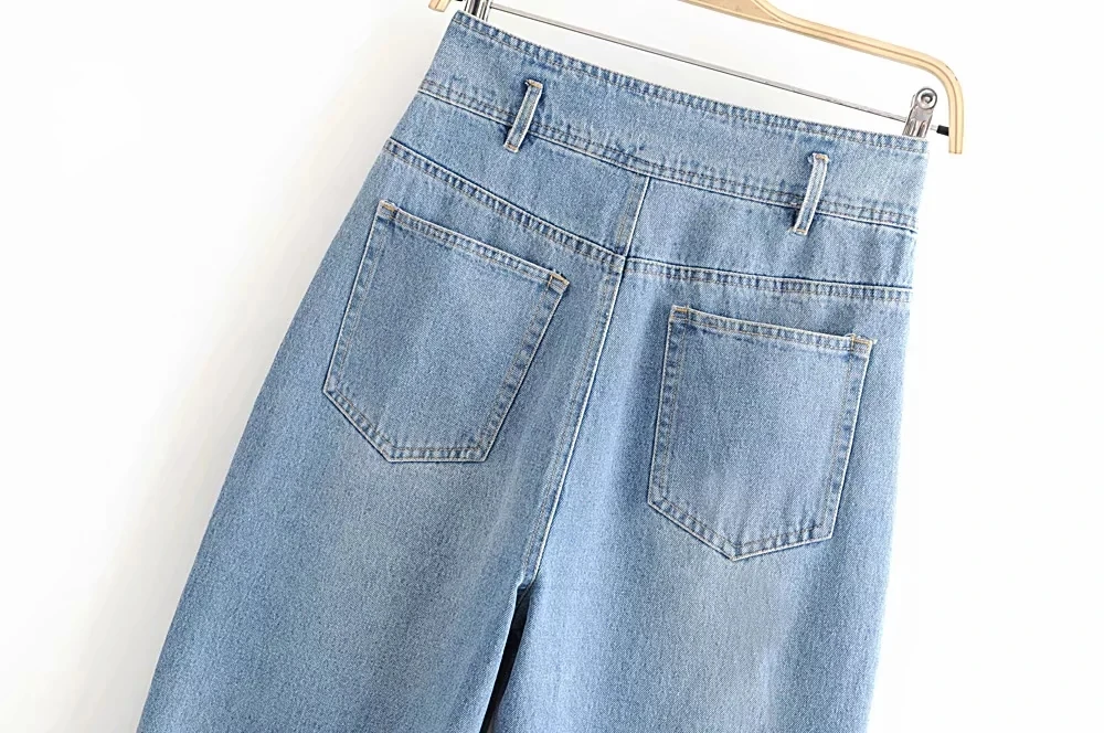 Увядшие джинсы для женщин, высокая уличная модель, однобортные джинсы с высокой талией, рваные джинсы для женщин, джинсы для мам, джинсы для женщин размера плюс