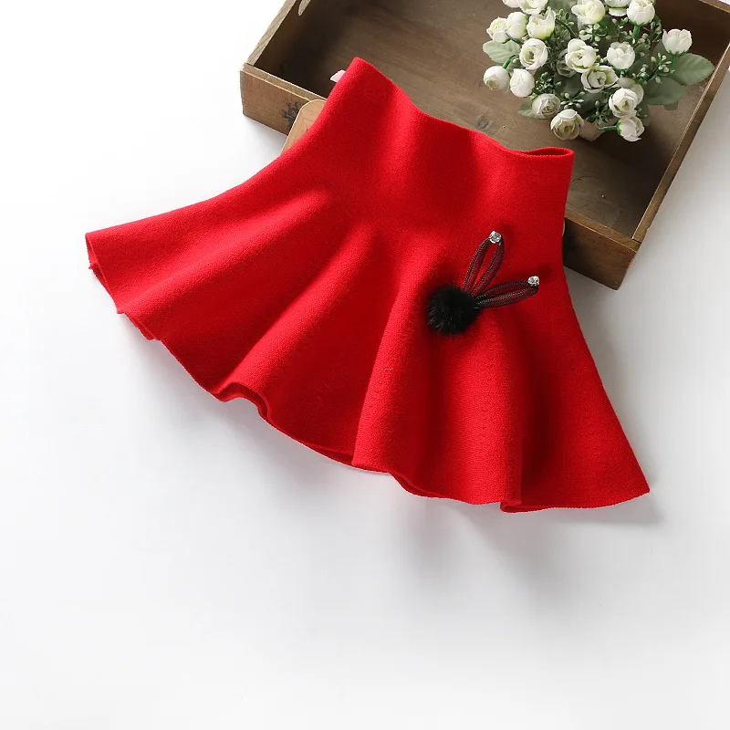 Babyinstar; Джинсовая юбка; юбки с высокой талией для девочек; коллекция года; детская вязаная одежда; верхняя одежда; детские штаны; хорошее качество; повседневная детская юбка - Цвет: Красный