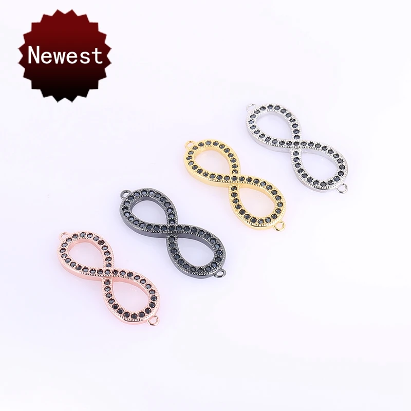 29*10 мм четыре цвета инкрустация черный CZ Rhinestone Рисунок 8 Бесконечность