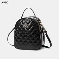 AOEO Luxury Handbags Women Bags Designer Small 2019 Rhombic Plaid Soft Split Leather 3 Pocket Girl Messenger Shoulder Bag Female
