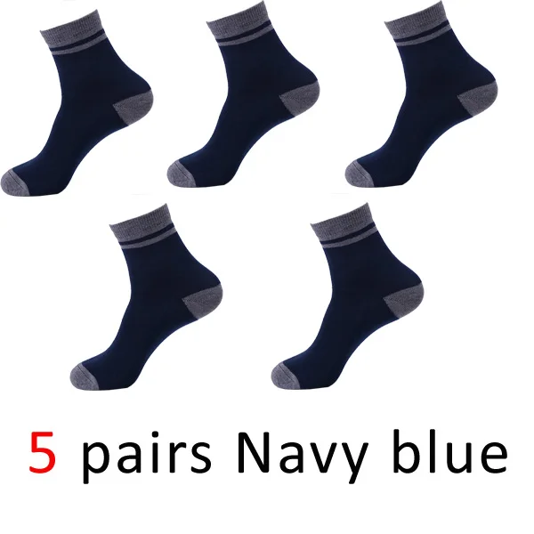 VERIDICAL, 5 пар/лот, мужские носки, хлопковые, длинные, бизнес, harajuku, дешевые носки, мужские, рабочие, meias masculino calcetines, хорошее качество - Цвет: Тёмно-синий