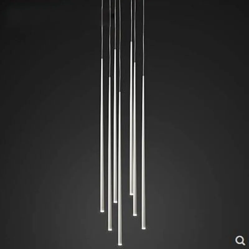 

L Duplex staircase conical long chandelier creative personality living room dining room hotel bar front desk chandelier