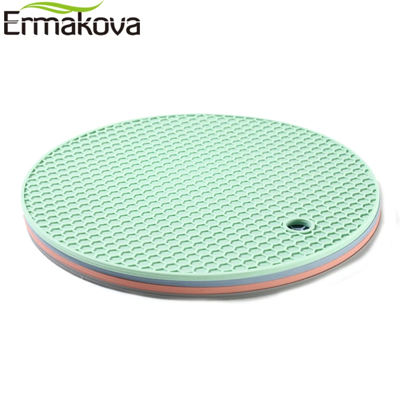 Green Jar Opener Transer Silicone Trivet Mat and Spoon Rest Multipurpose Kitchen Gadgets:Pot Holder Hot Pads and Table Coaster Heat Resistant /& Dishwasher Safe