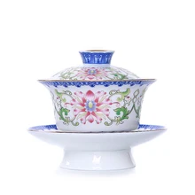 150 мл керамический фарфор Jingdezhen голубая и белая Кондитерская чайная чашка чайный набор кунг-фу Gaiwan чайная чашка черный чай пуэр Tieguanyin Tureen